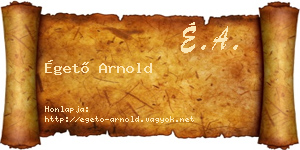 Égető Arnold névjegykártya